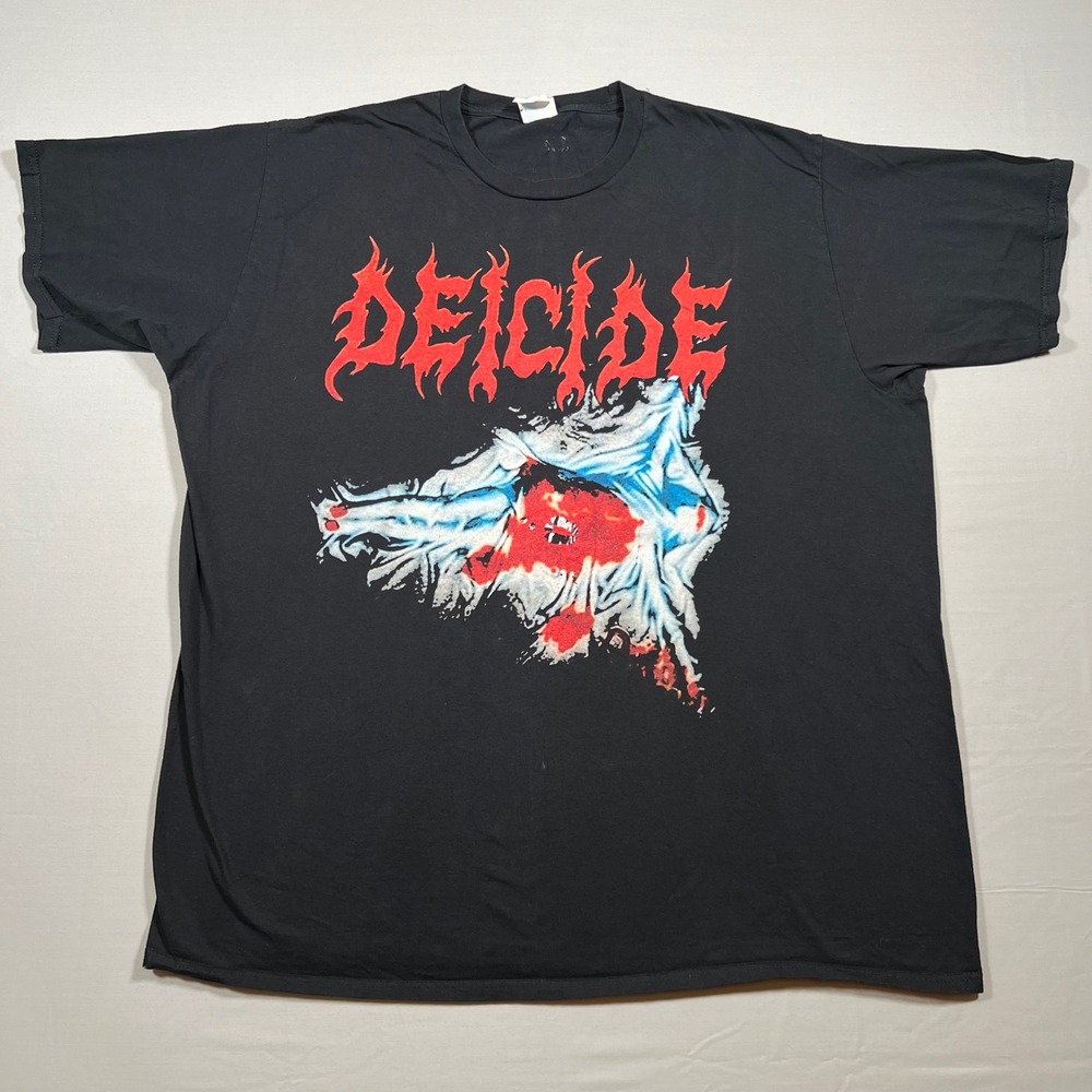 Deicide Band T-Shirt Mens 2XL Black Once Upon The Cross Graphic Metal Tee